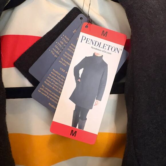 Pendleton Cascade Wool Coat – Black with Rare Stripe Lining (Men’s M) - Picture 10 of 13